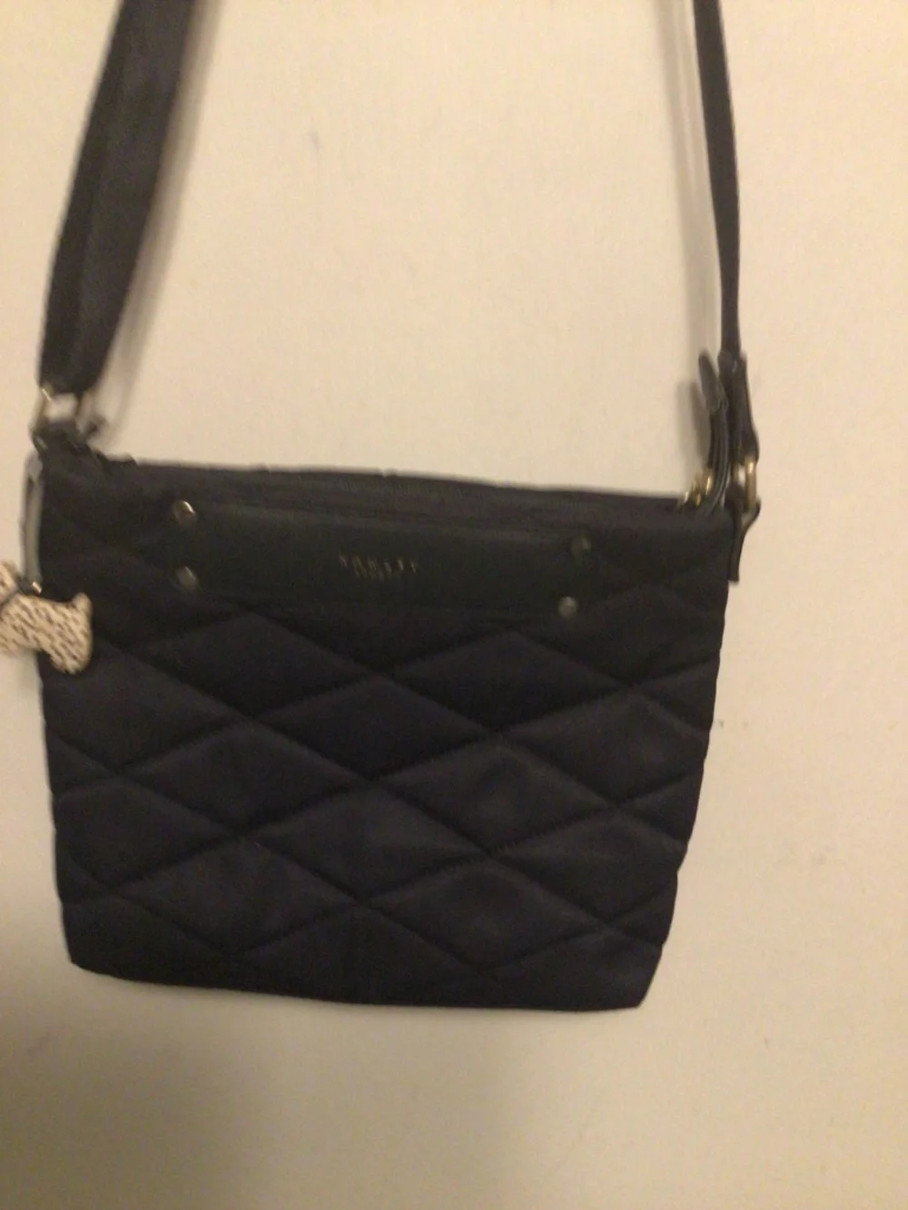 Ridley London quilted cross body bag with adjustable nylon strap
